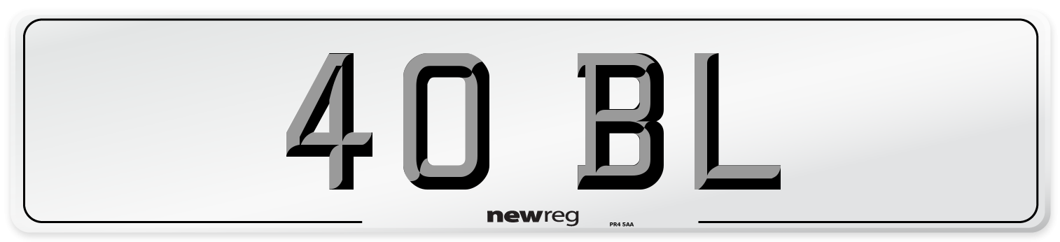 40 BL Number Plate from New Reg